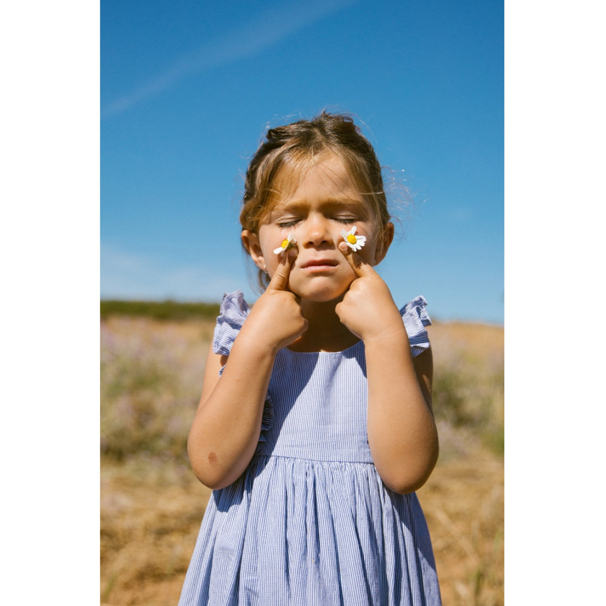 MarMar Fine Cotton Navy Stripe Danita Frill Dress