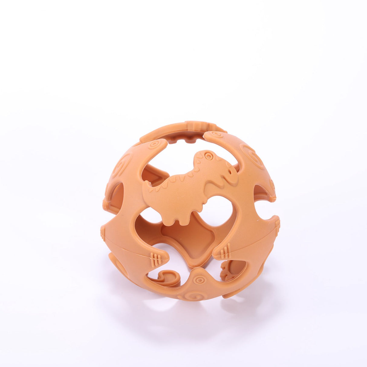 Tiny Tot Ocher Silicone Ball Dino