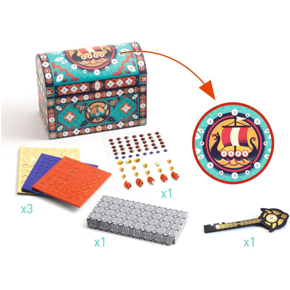 Djeco DIY - Treasure Chest, Precious Treasures