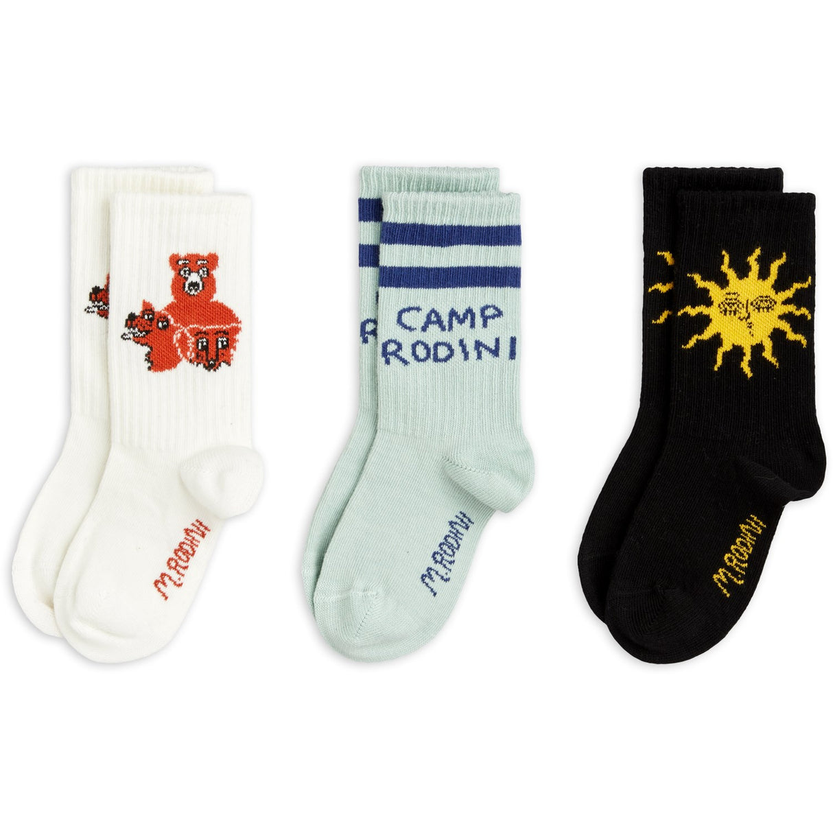 Mini Rodini Multi Camp Rodini 3-Pack Socks