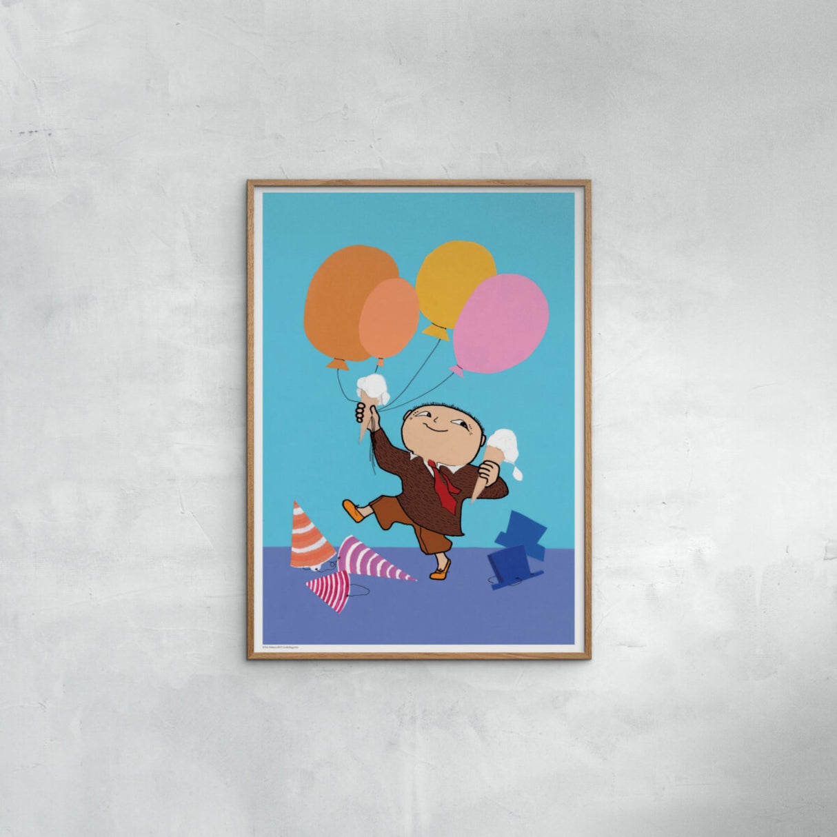 Poster & Frame Alfons Åberg - Fødselsdagsfest - Balloner