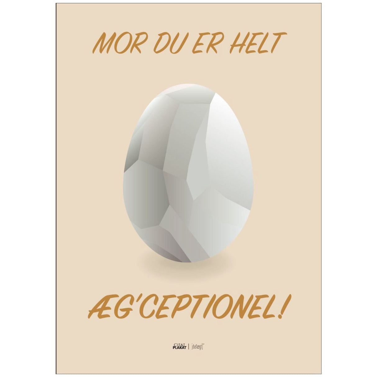 Poster & Frame Citatplakat - Du Er Æg'ceptionel