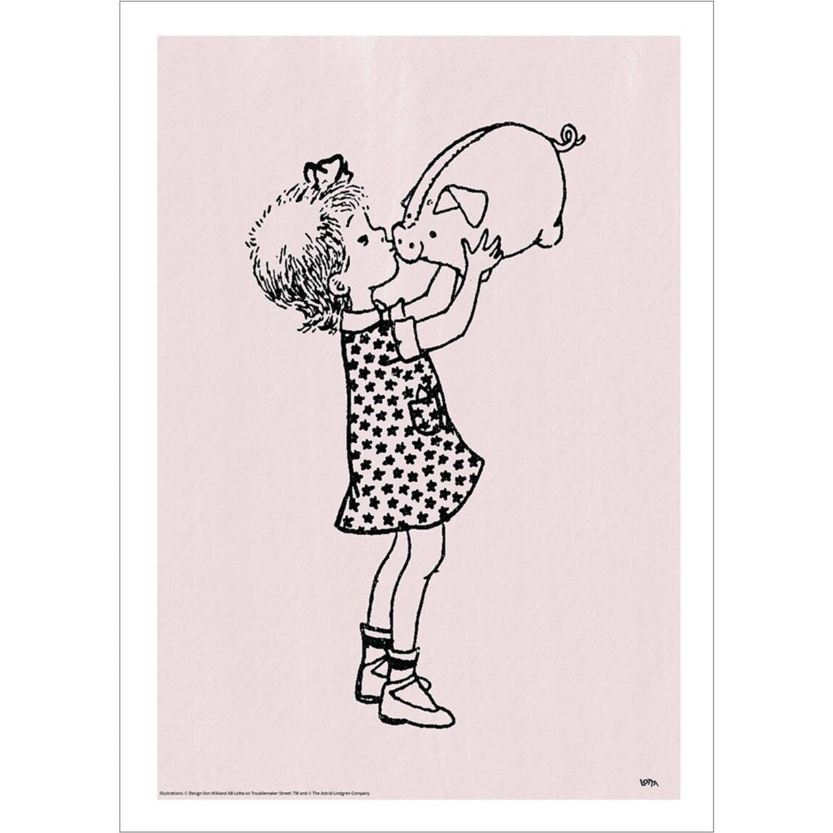 Poster & Frame Astrid Lindgren - Pig Snout - Lotta