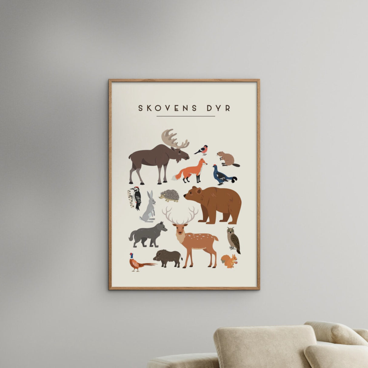 Poster & Frame Citatplakat - Skovens Dyr – Børneplakat