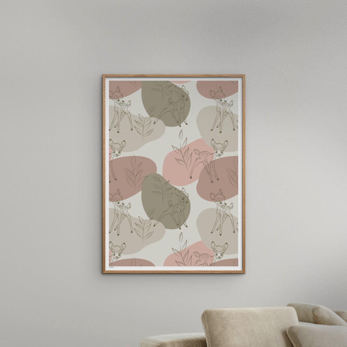 Poster & Frame Disney - Green Bambi Outline