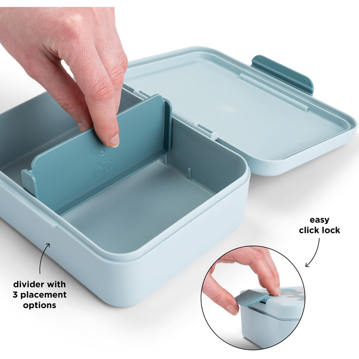 DonebyDeer Blue Lunch Box With Divider Tiny Farm