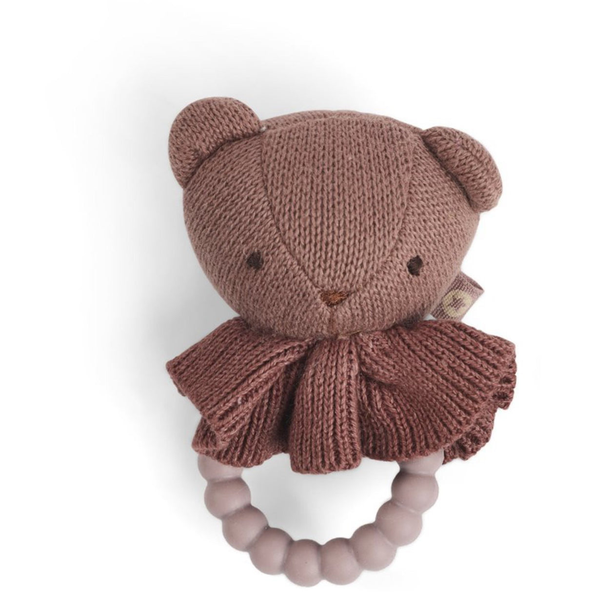 Smallstuff Rose Rattle Teddy With Silicone Ring