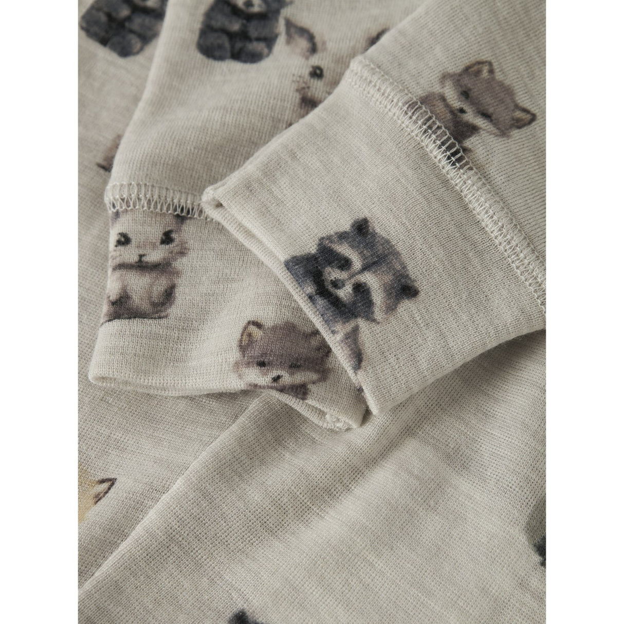 Name It Nacreous Cloud Forest Animals Nbmwang Wool Rib Long Johns Aop