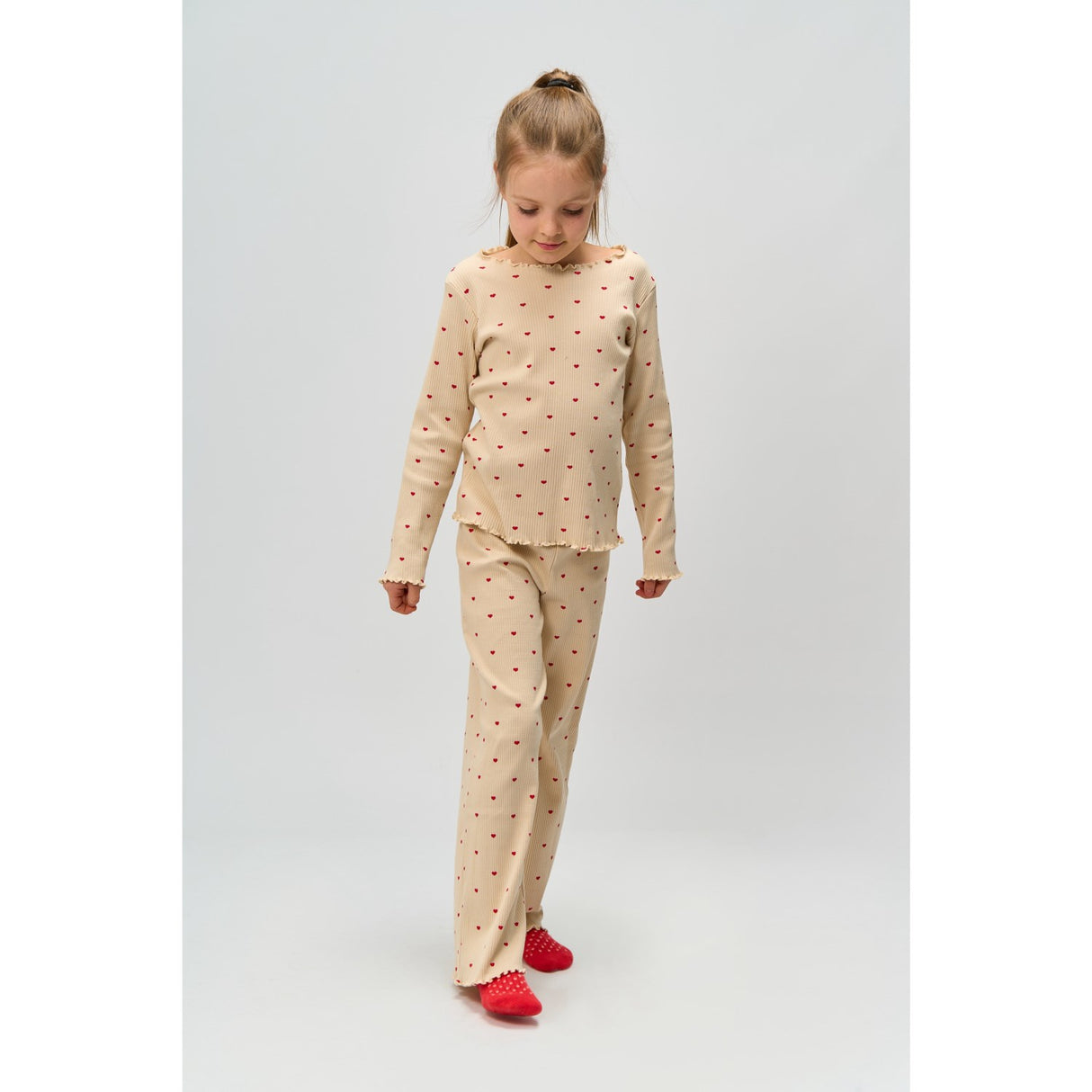 The New Gardenia AOP Holiday Heart Rib Night Set