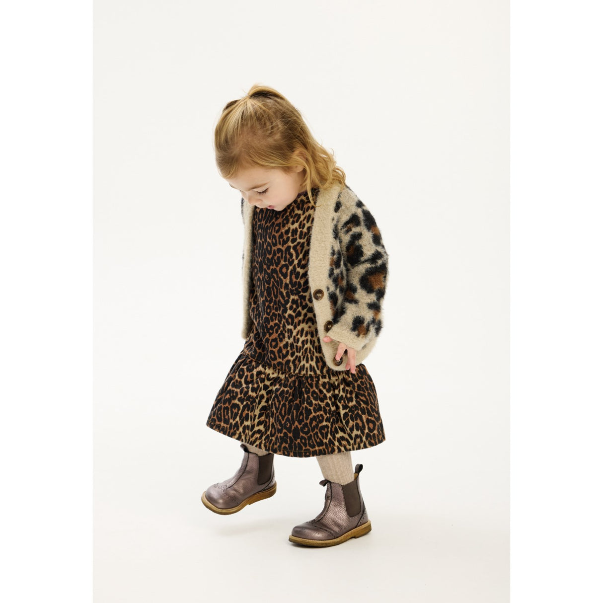 THE NEW Siblings Feather Gray AOP Pamela Jacquard Cardigan