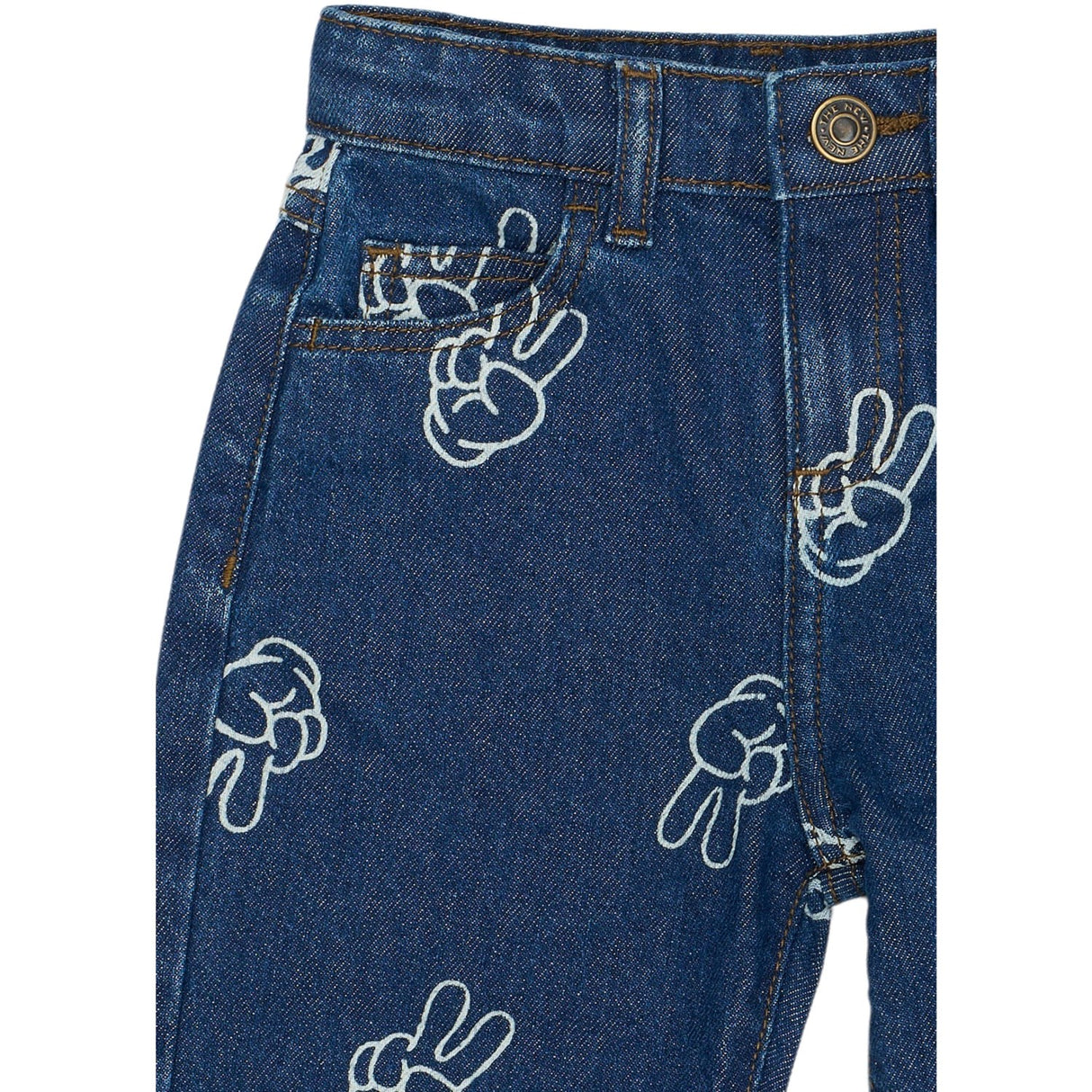 THE NEW Siblings Medium Blue Denim AOP Prosper Wide Jeans