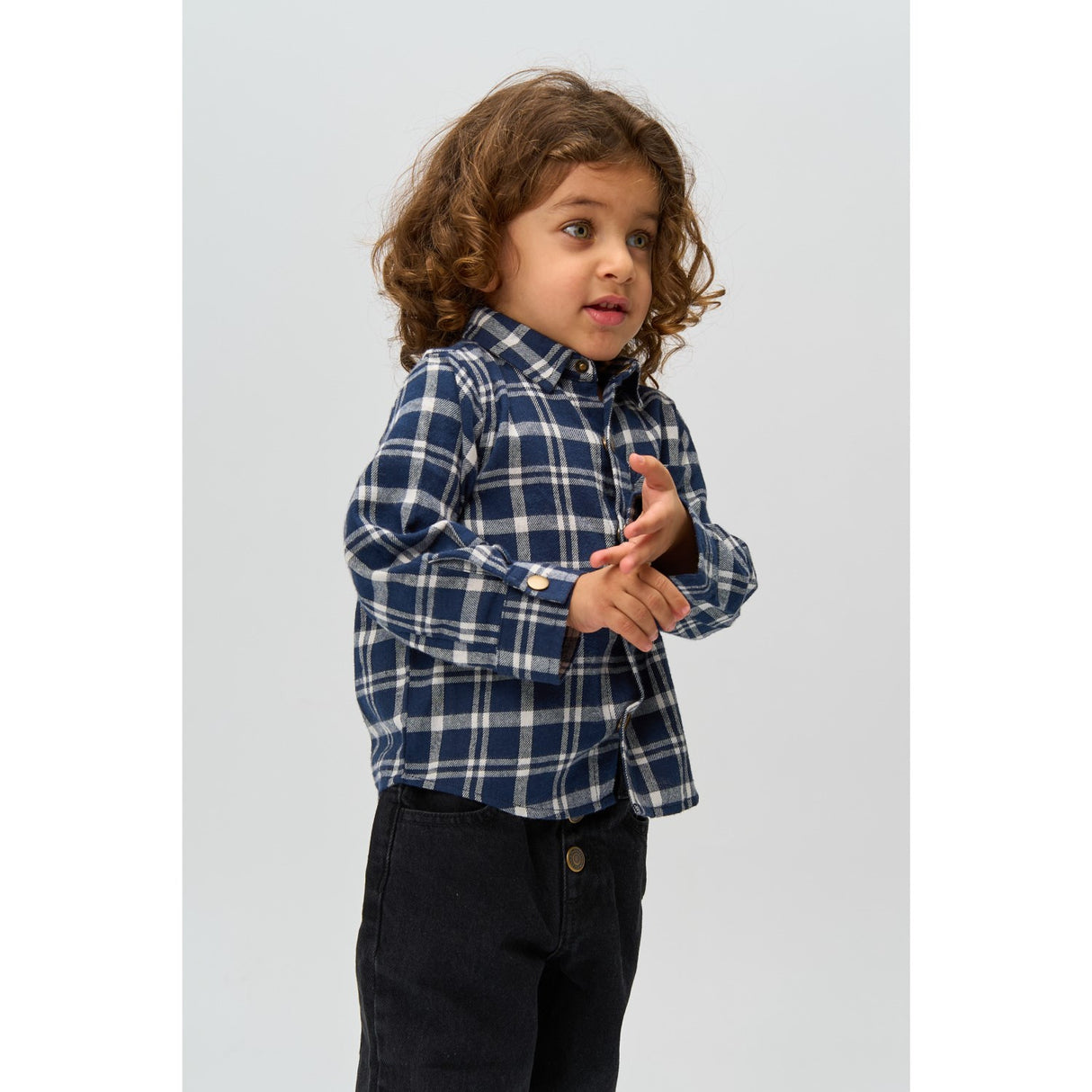 THE NEW Siblings Navy Blazer Check Riggs L_S Flannel Shirt