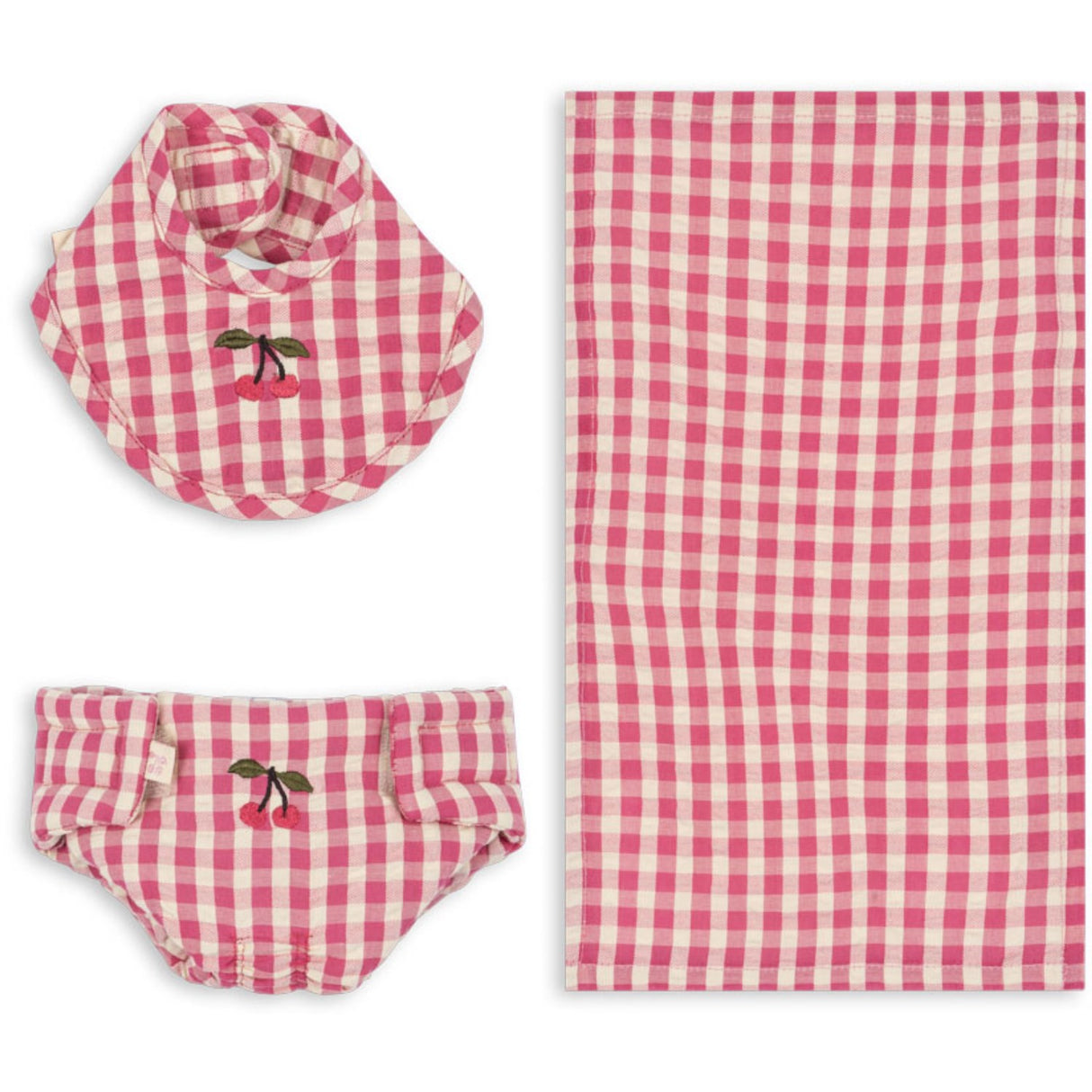 Konges Sløjd Bubblegum Check Doll Nursery Set