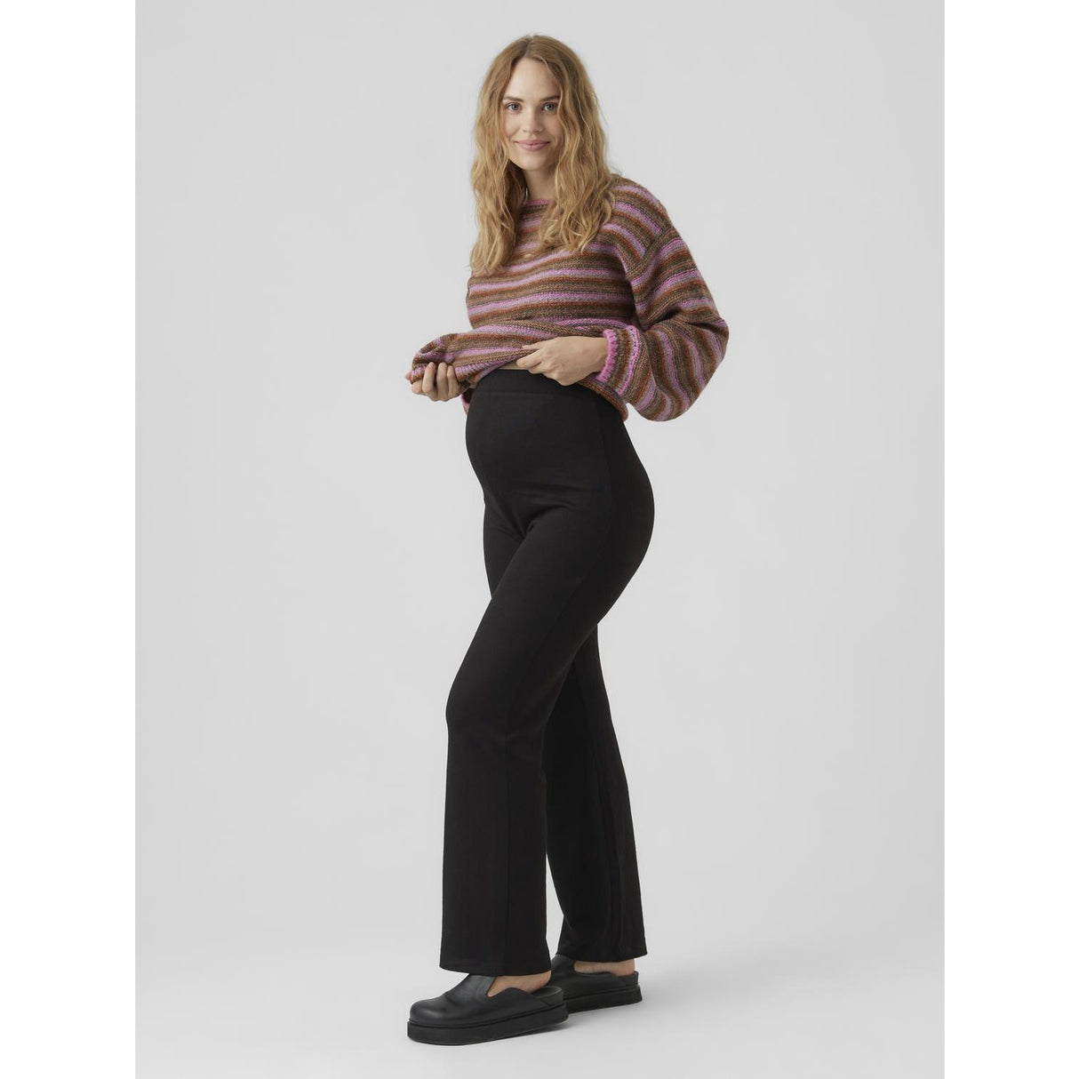 Vero Moda Maternity Black Vmmella Wide Flared Pants Jrs Noos
