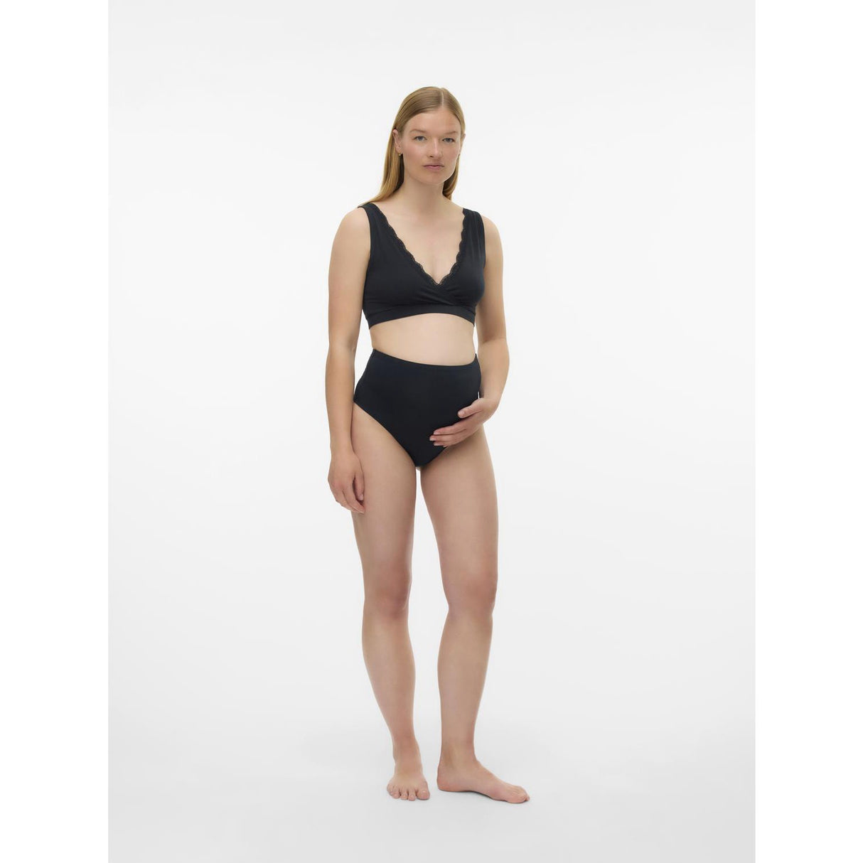 Mama;licious Snow White Black Mlhelena Crossy Lace Bra 2F 2-P Noos