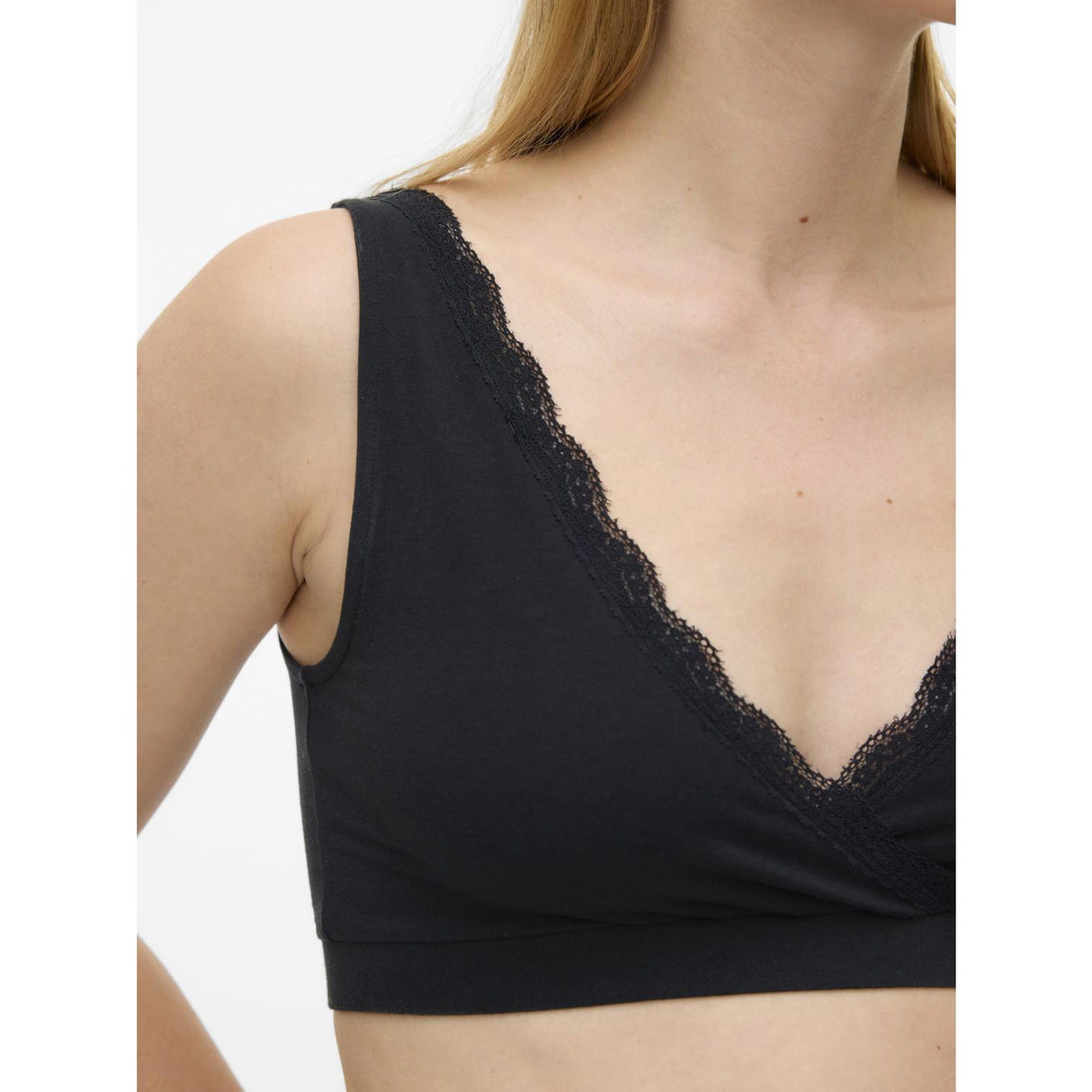 Mama;licious Snow White Black Mlhelena Crossy Lace Bra 2F 2-P Noos