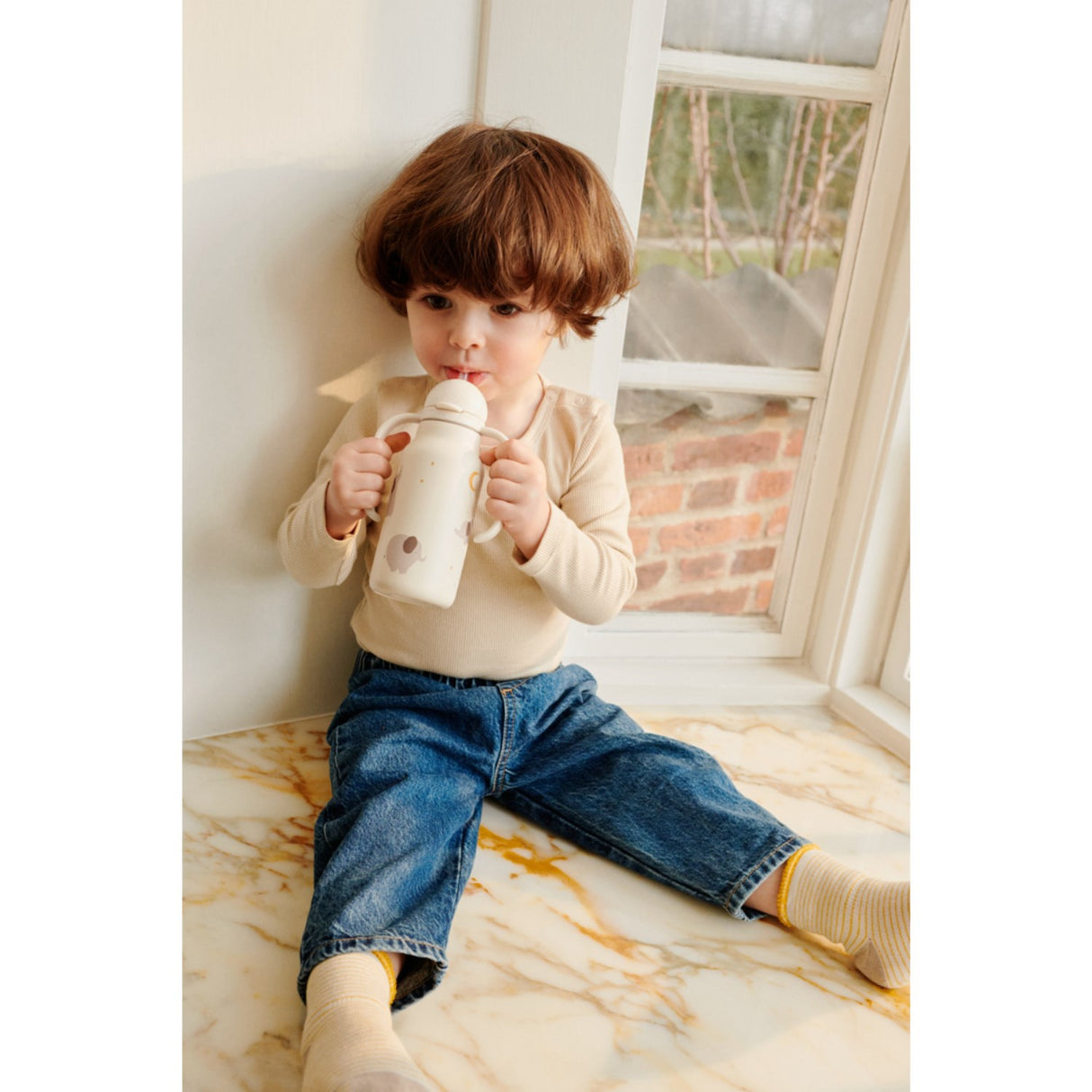 LIEWOOD Elephant / Creme De La Creme Kimmie Water Bottle 250 Ml