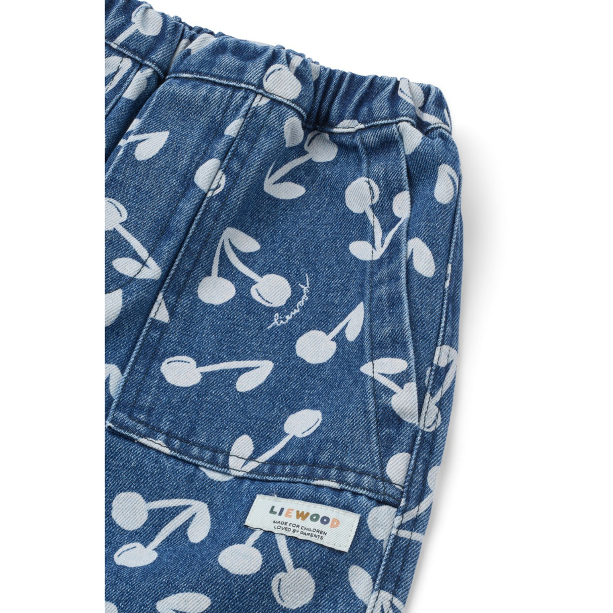 LIEWOOD Cherry Blossom / Medium Blue Denim Cesar Printed Denim Pants