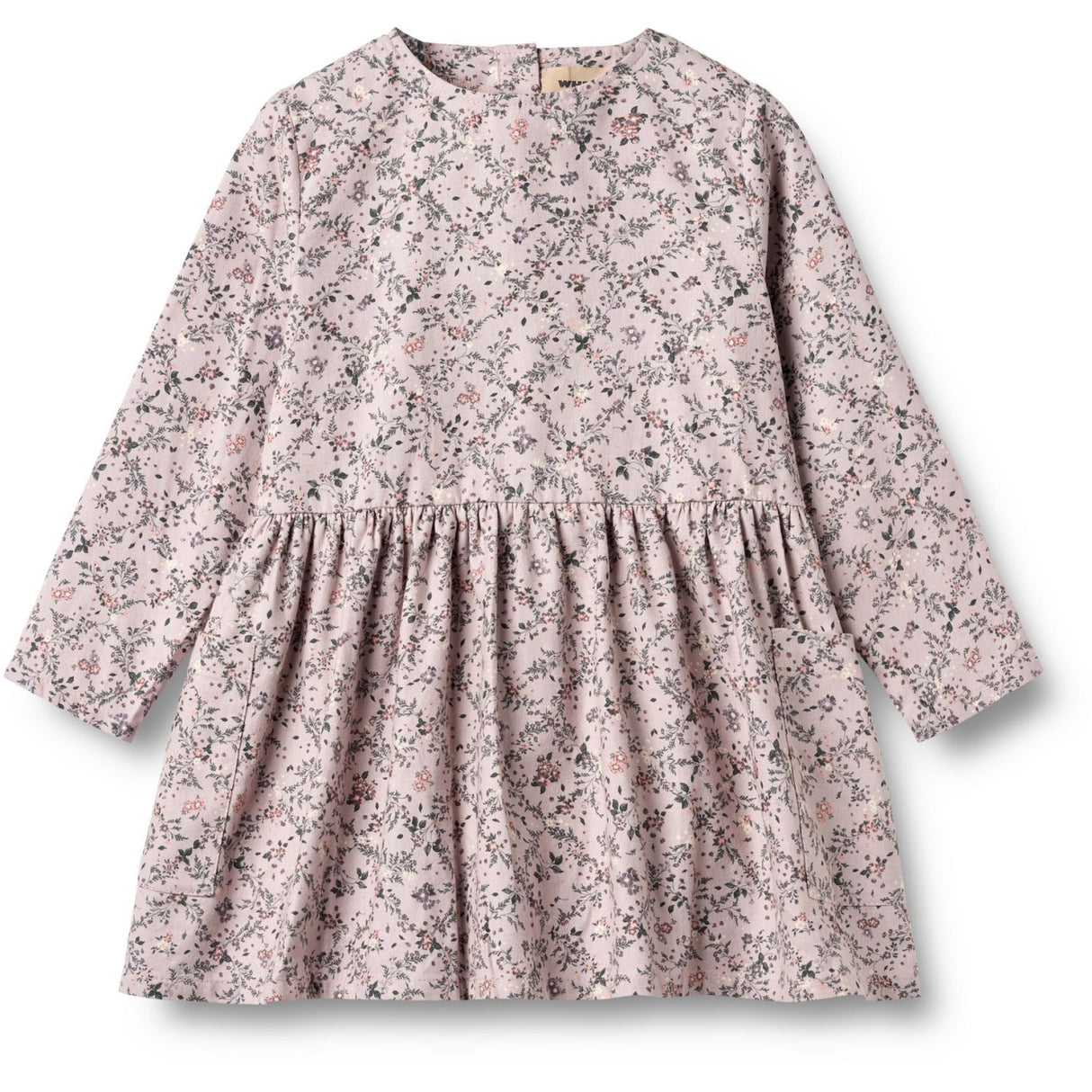 Wheat Lilac Checked Flowers Dress Aima