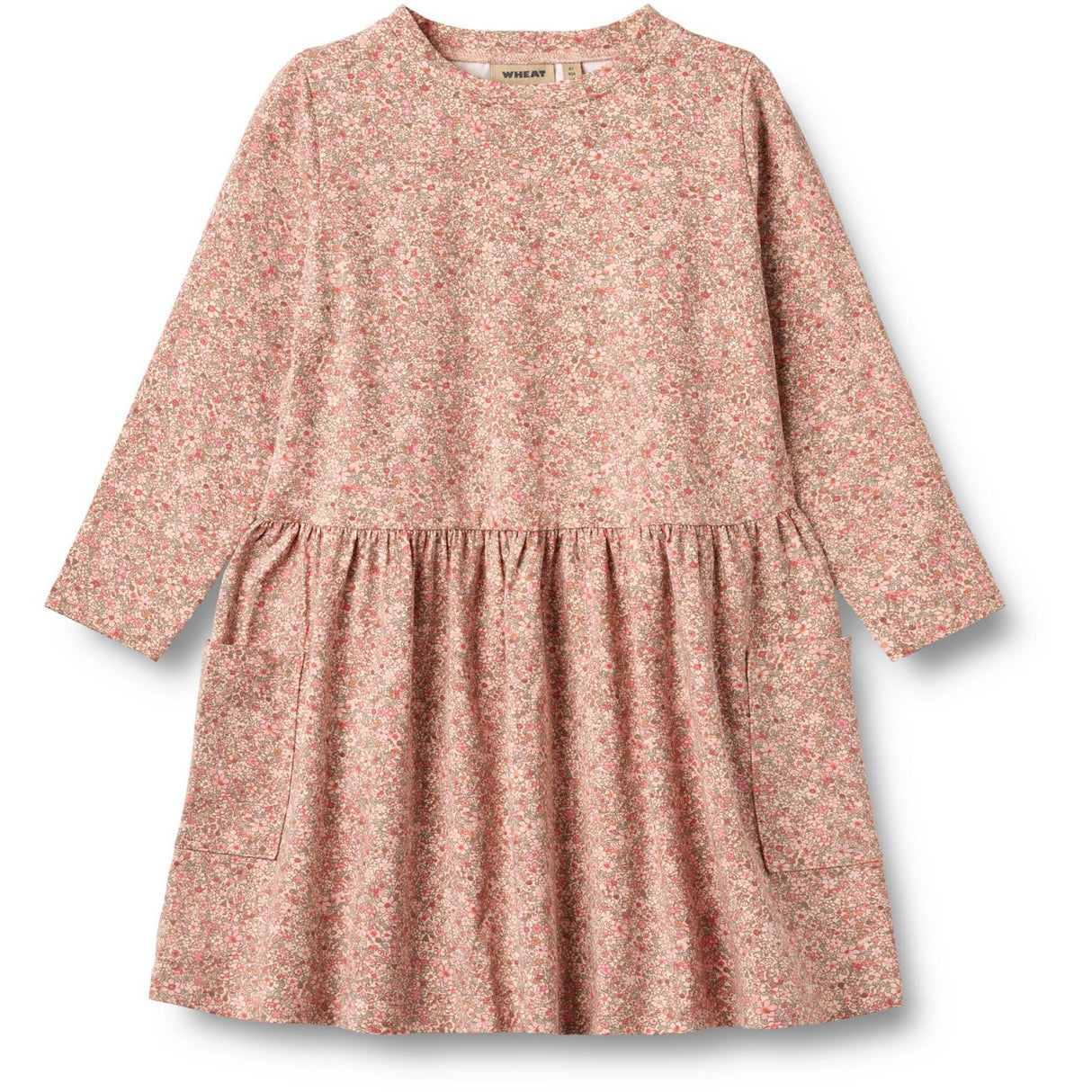 Wheat Rose Dust Flower Meadow Jersey Dress L/S Bessie