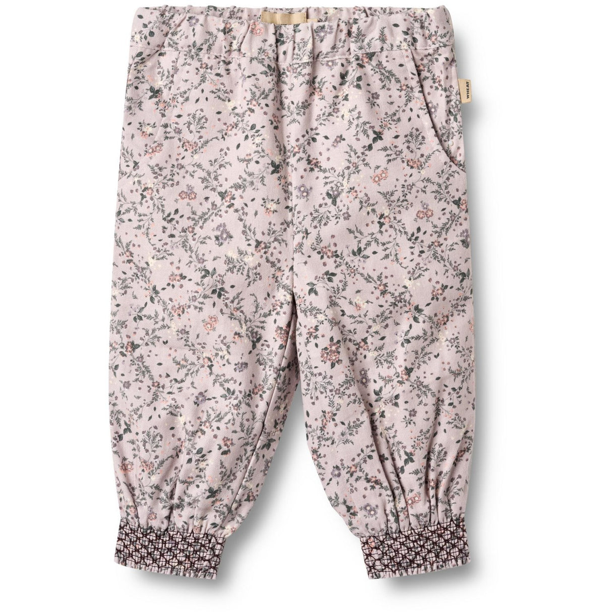 Wheat Lilac Checked Flowers Pants Lined Sara