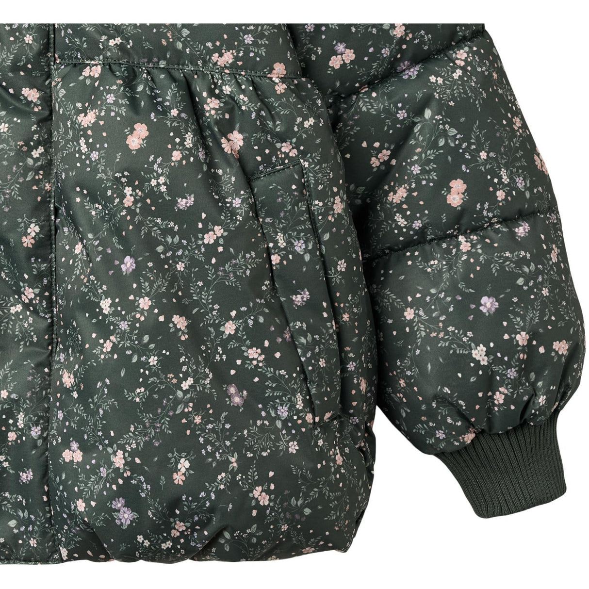 Wheat Forest Lake Checked Flowers Puffer Jacket Karla