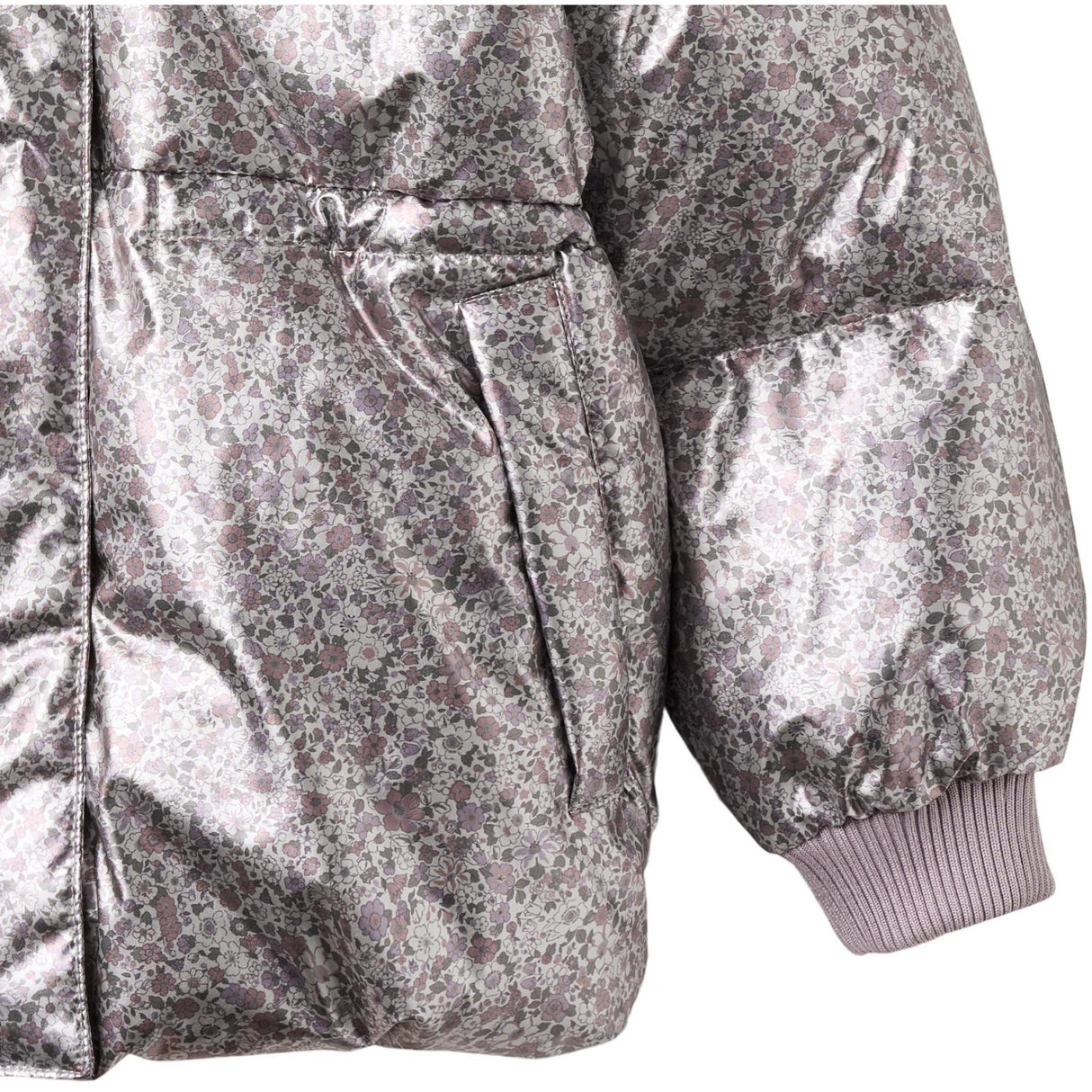 Wheat Silver Flower Meadow Puffer Jacket Eli