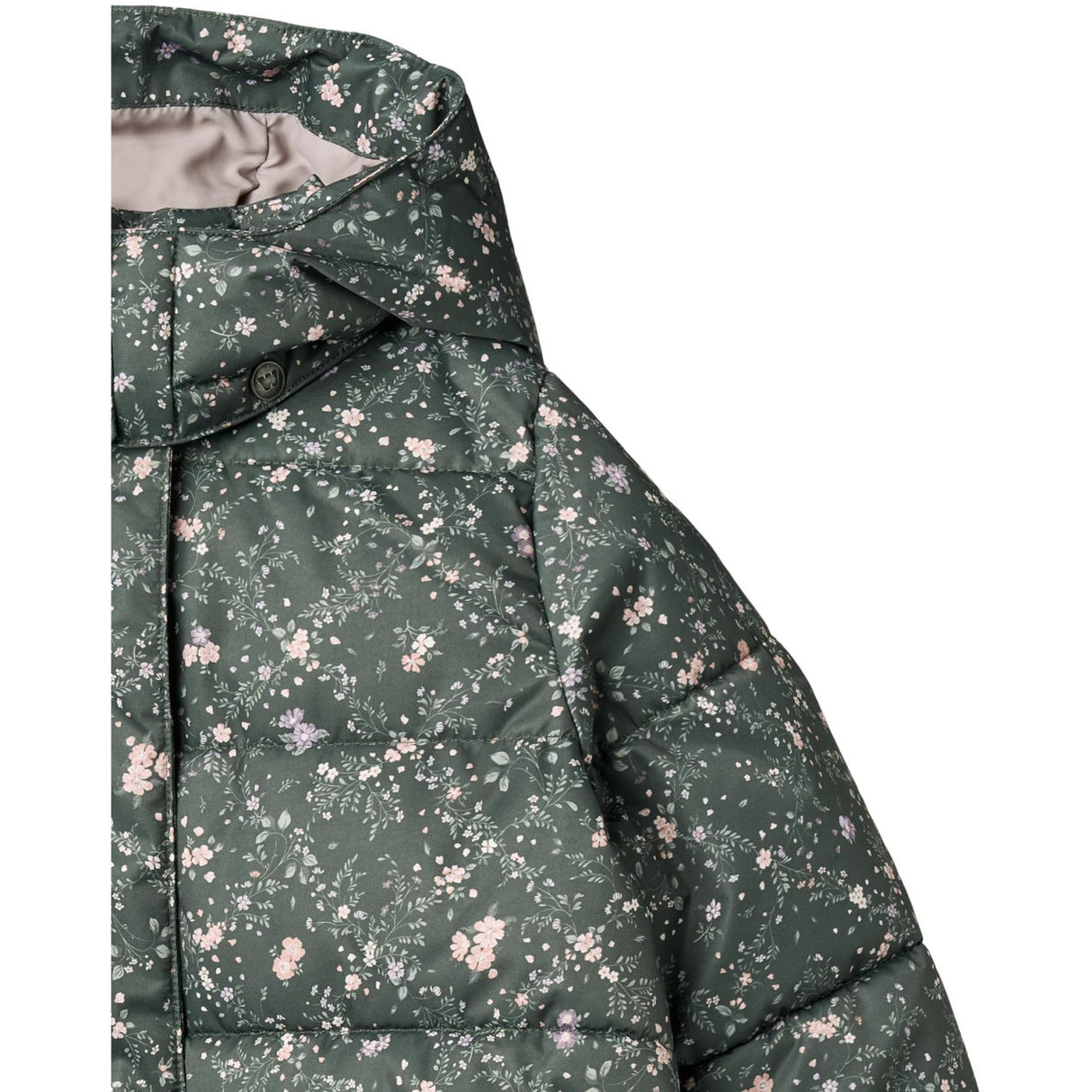 Wheat Forest Lake Checked Flowers Puffer Coat Yrsa