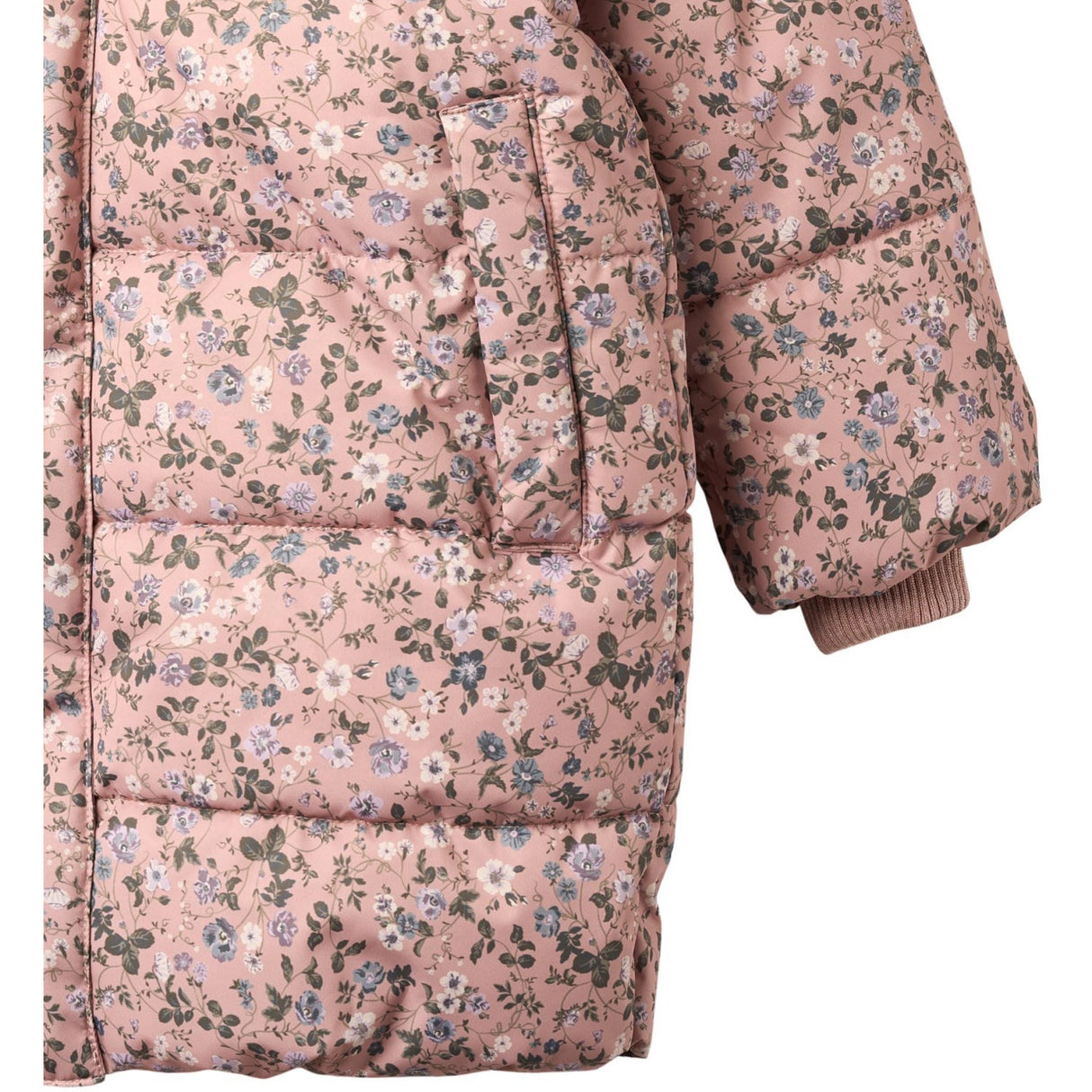 Wheat Rose Powder Flowers Puffer Coat Yrsa