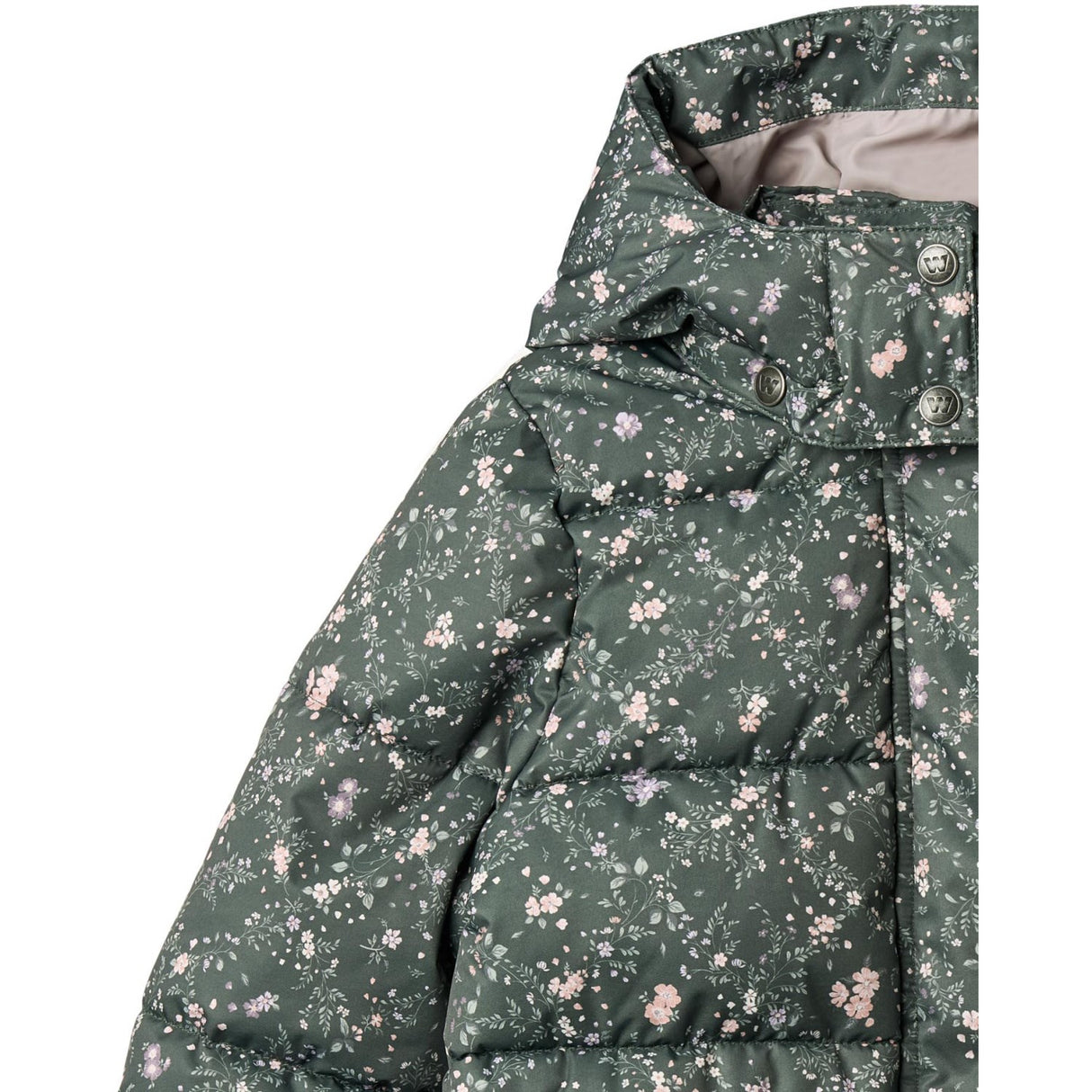 Wheat Forest Lake Checked Flowers Puffer Coat Yrsa