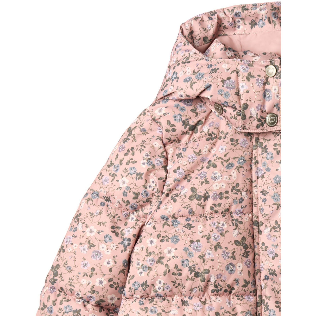 Wheat Rose Powder Flowers Puffer Coat Yrsa