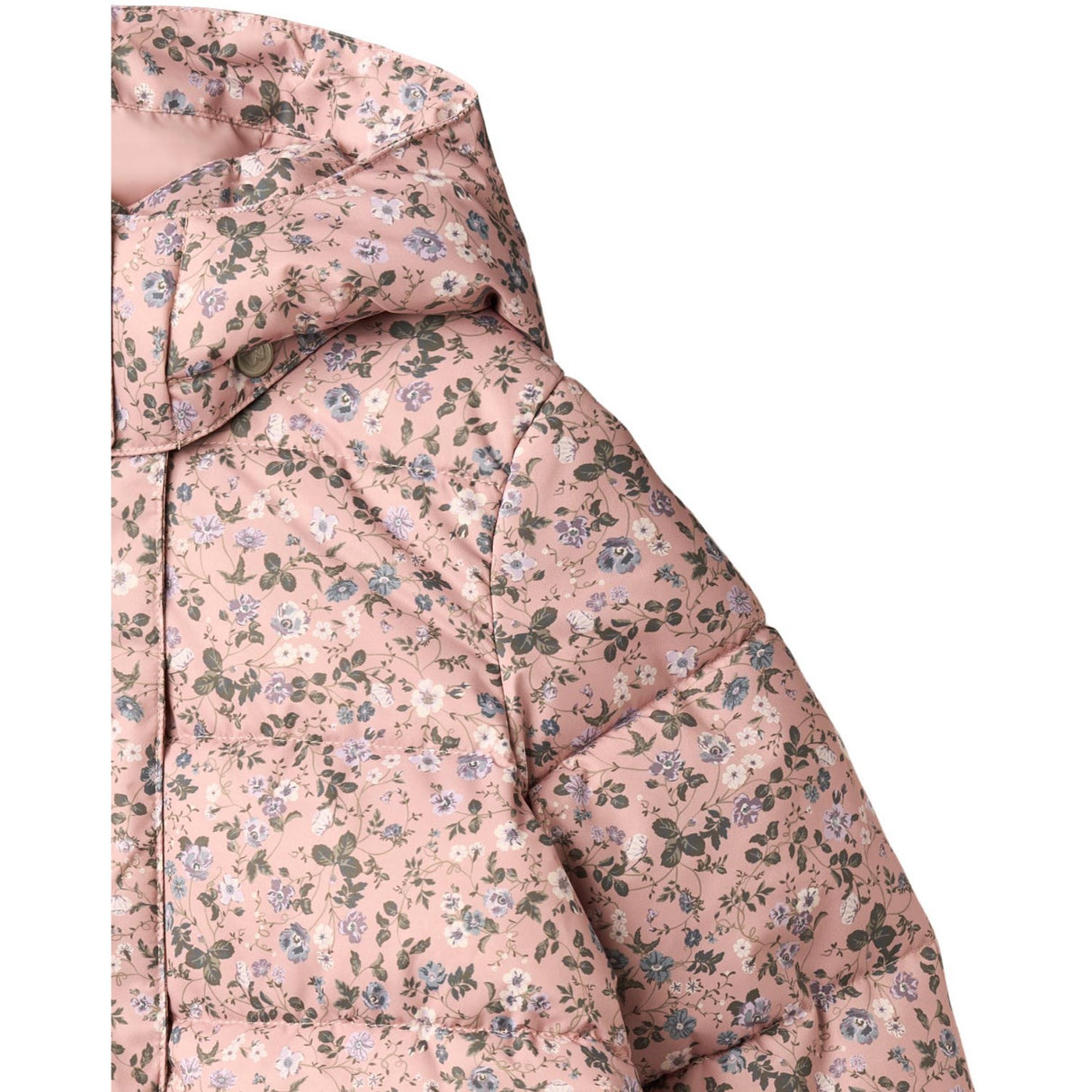 Wheat Rose Powder Flowers Puffer Coat Yrsa