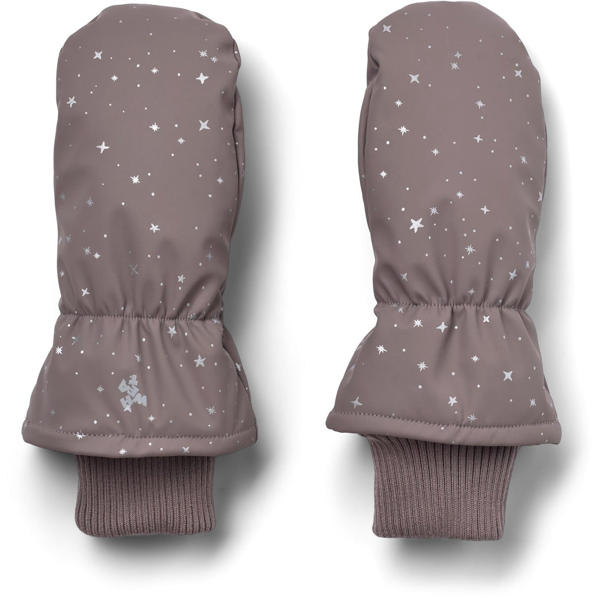 Wheat Purple Stone Stars Winter Mittens Stormy