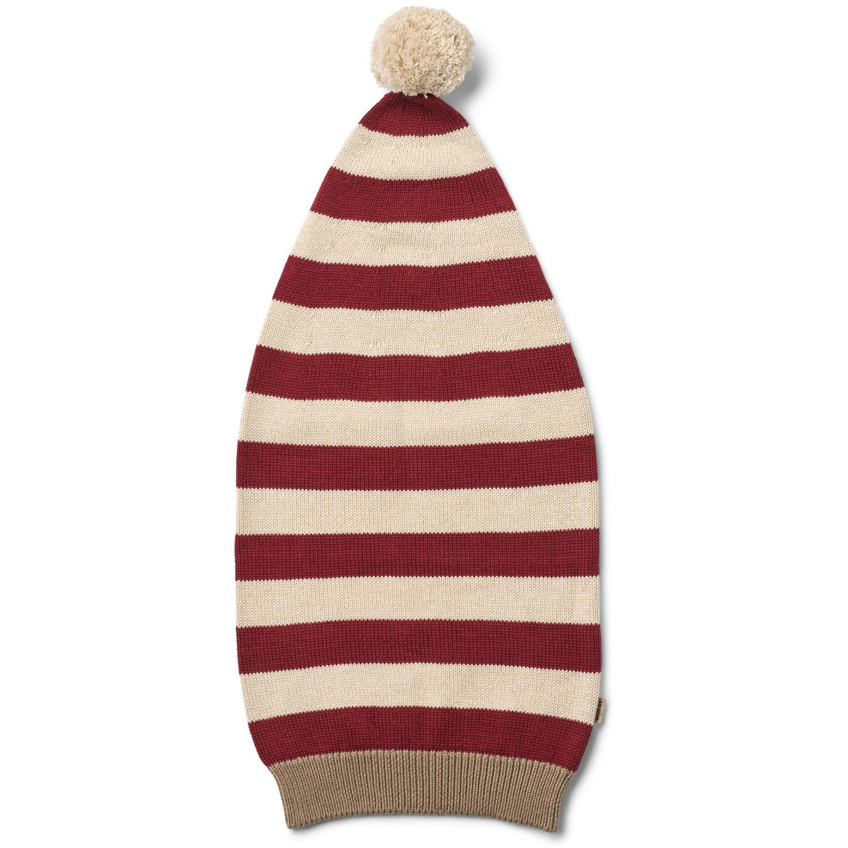 Wheat Red Stripe Knitted Christmas Hat