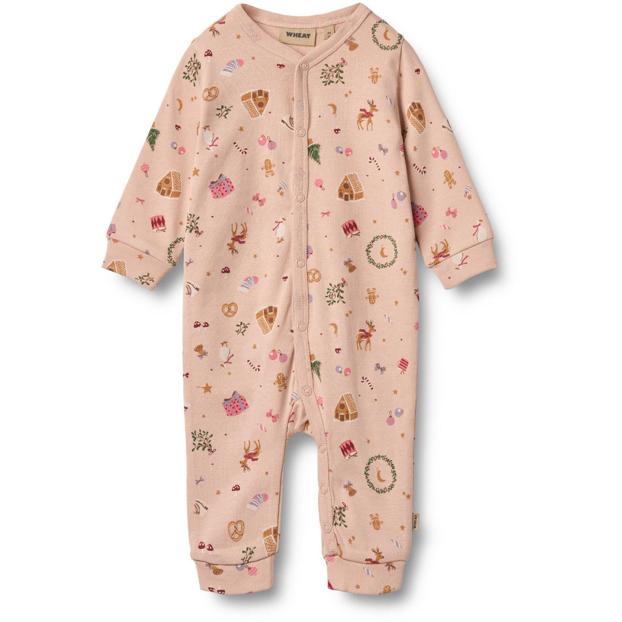 Wheat Rose Dust Holiday Sleepsuit Nikola
