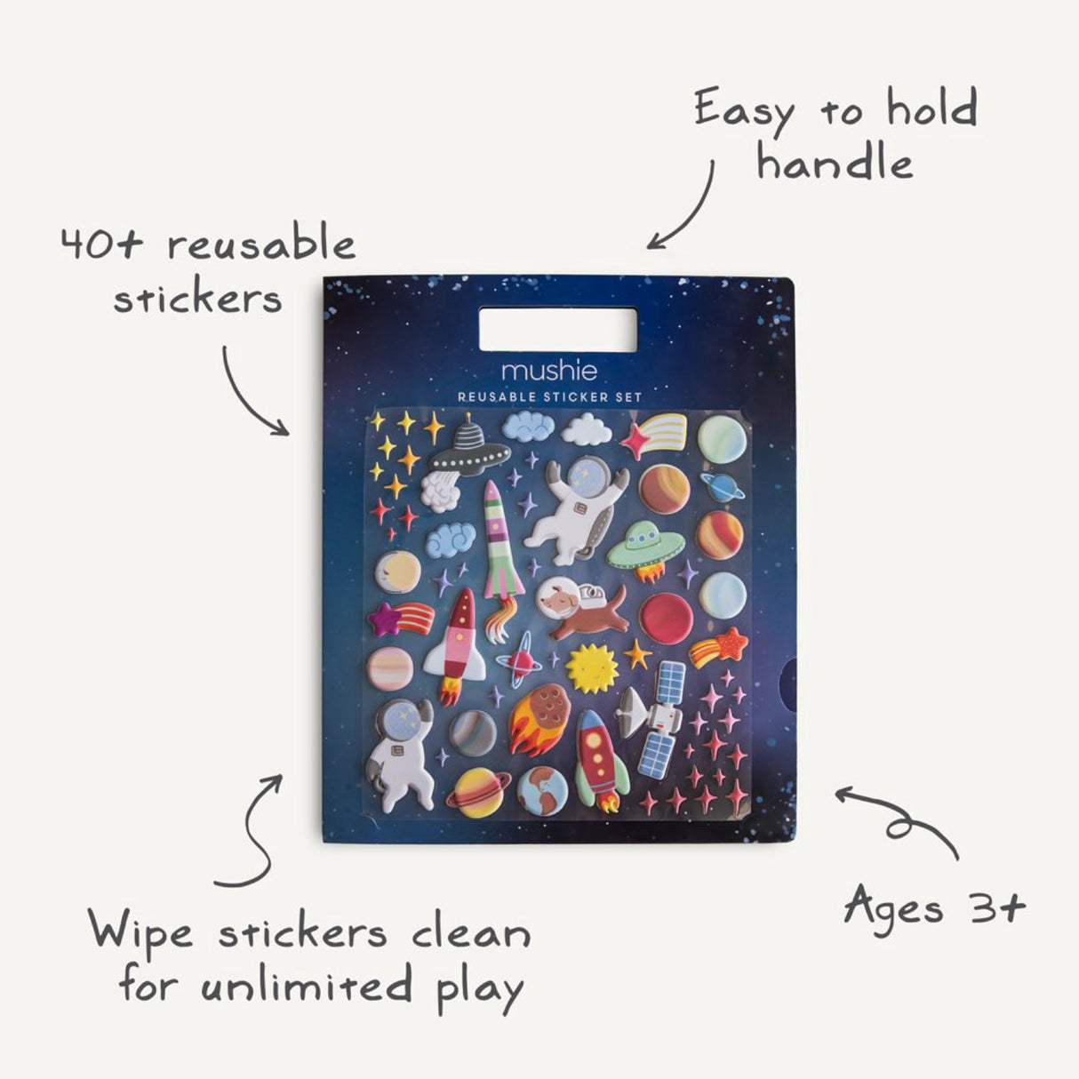 Mushie Dino Reusable Sticker Set