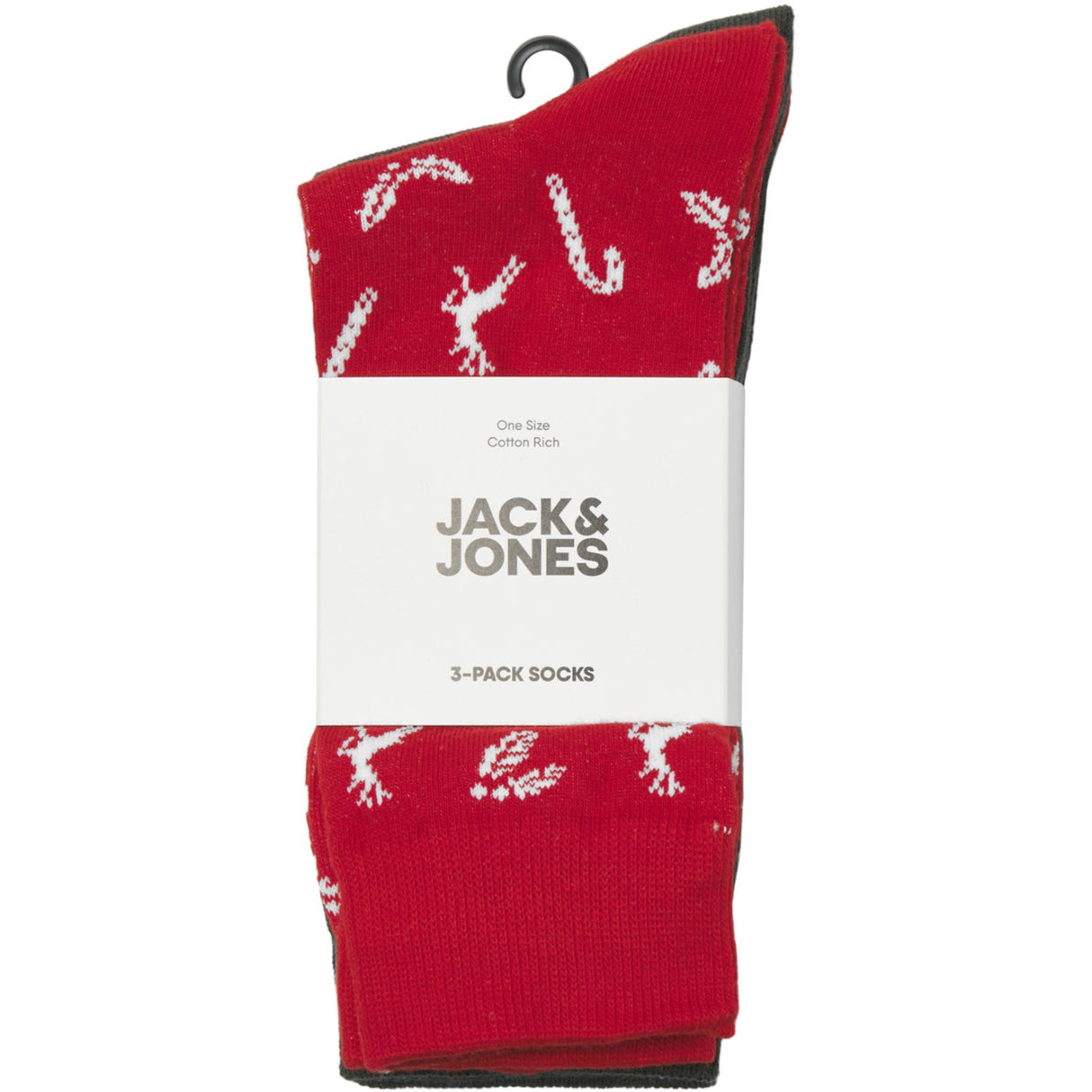 Jack & Jones Junior True Red Jaccane Socks 3 Pack Jnr