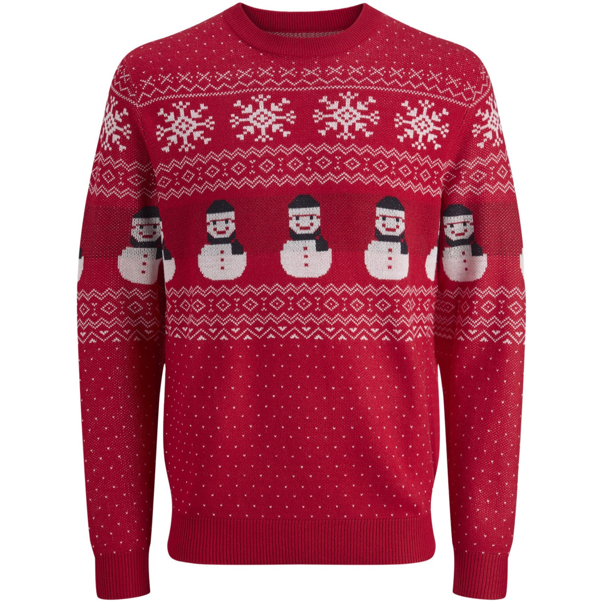 Jack & Jones Junior True Red Jjxmas Andrew Knit Crew Neck Jnr