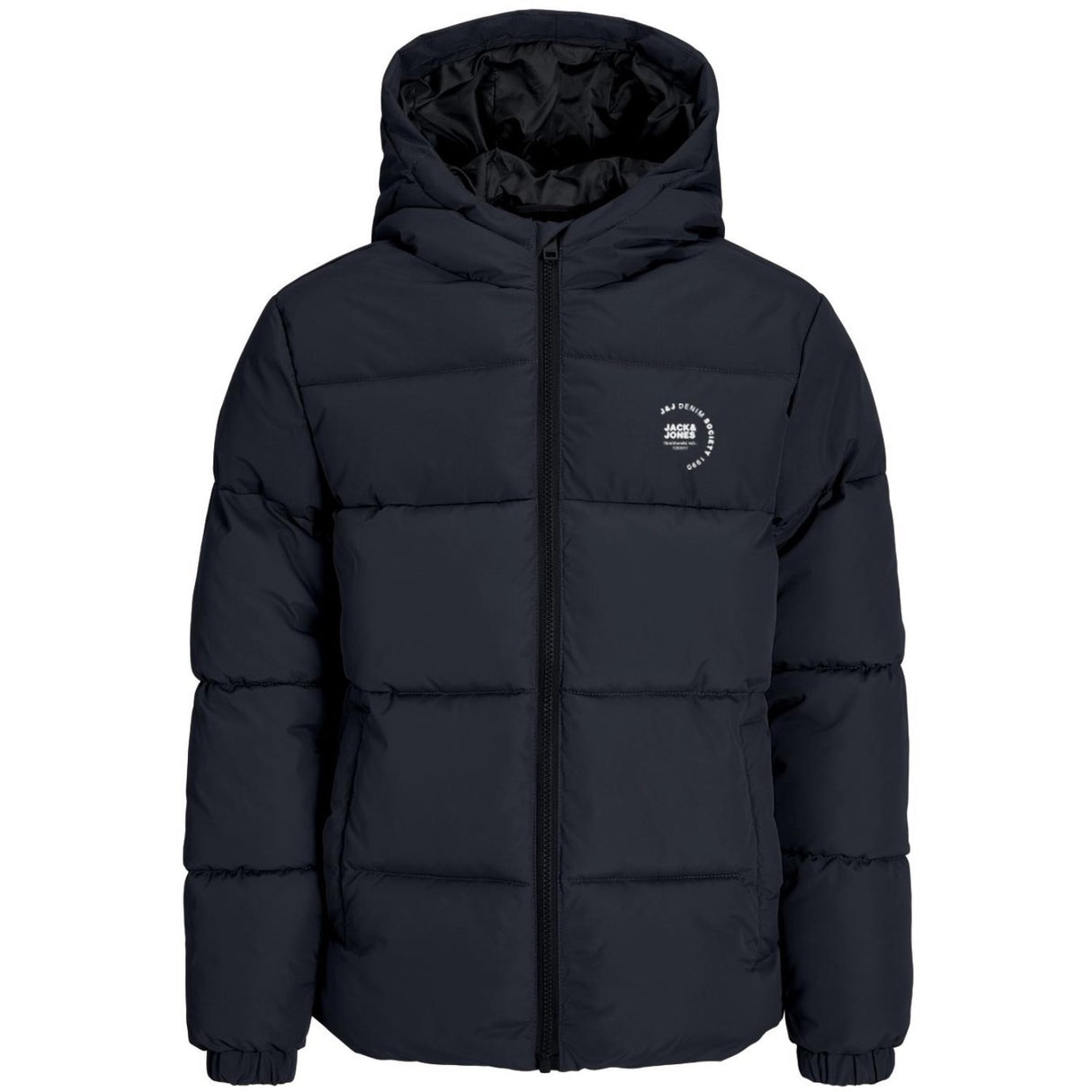 Jack & Jones Junior Sky Captain White Logo Jjmaze Logo Puffer Hood Jnr