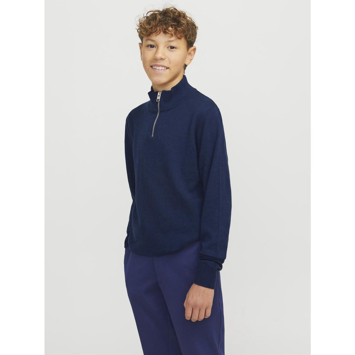 Jack & Jones Junior Navy Blazer Jjeemil Knit Half Zip Noos Jnr
