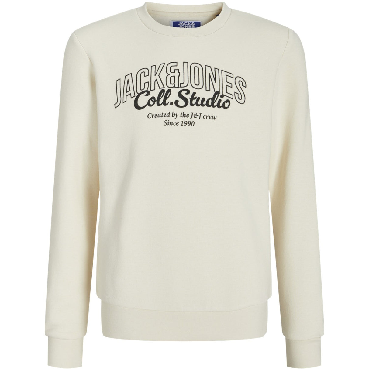Jack & Jones Junior Antique White Big Print Jjmakoto Sweat Crew Neck Jnr