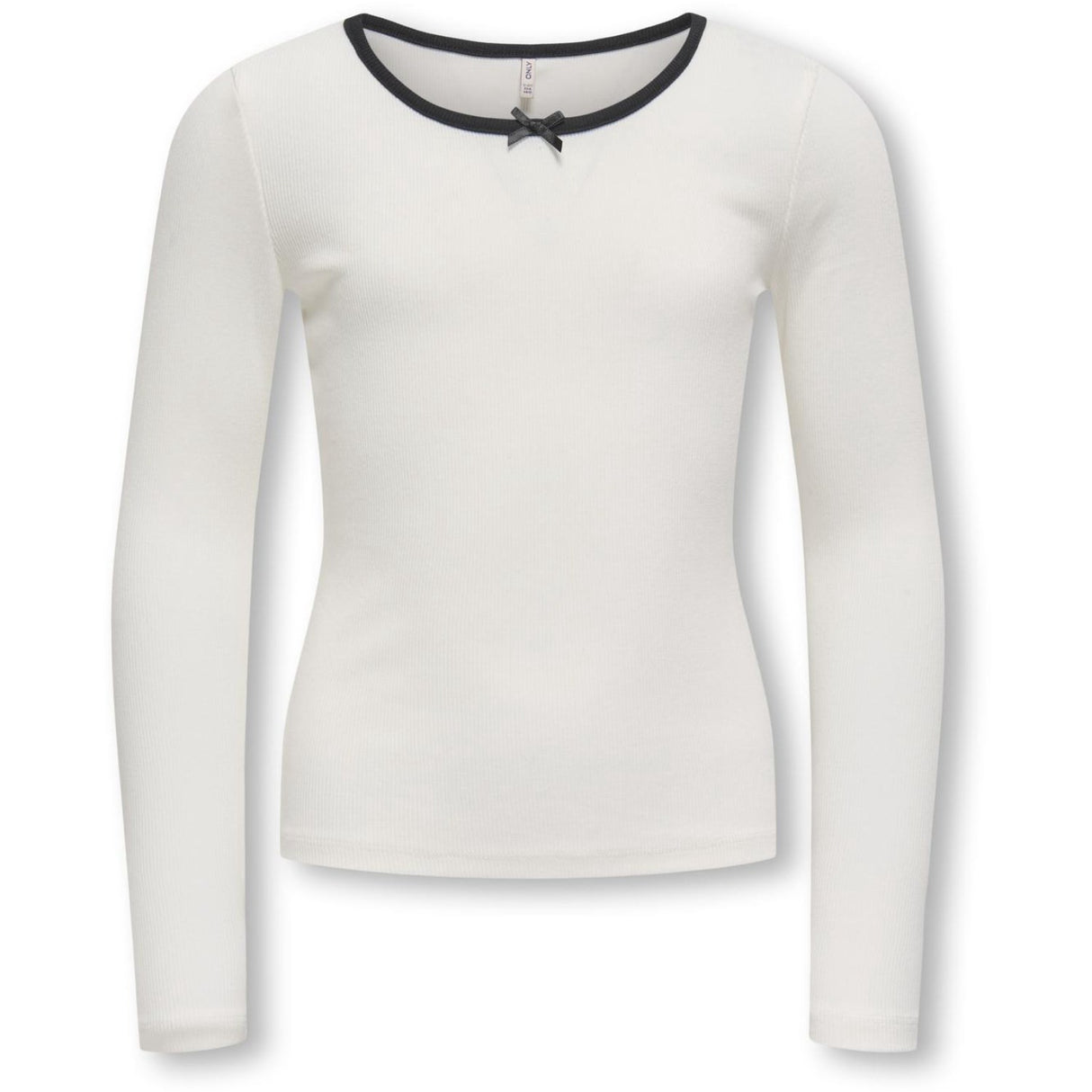 kids ONLY Cloud Dancer Black Bow Kogsofia L/S Bow Top Jrs