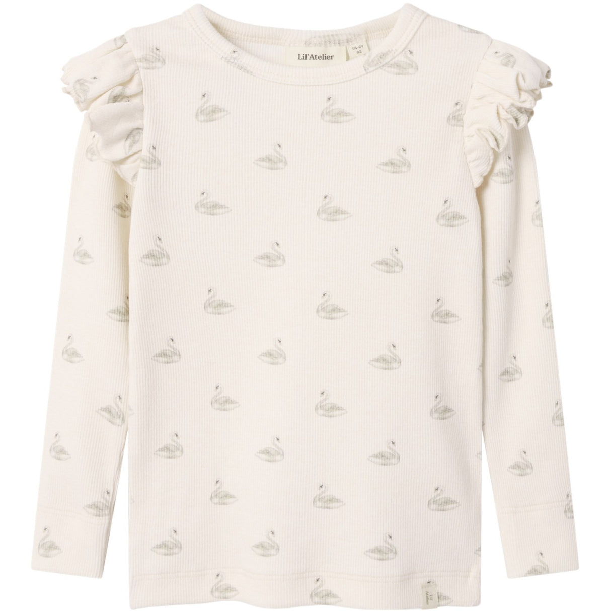 Lil'Atelier Pastel Parchment Swan Nmfgavo Eko Ls Slim Top Lil Noos