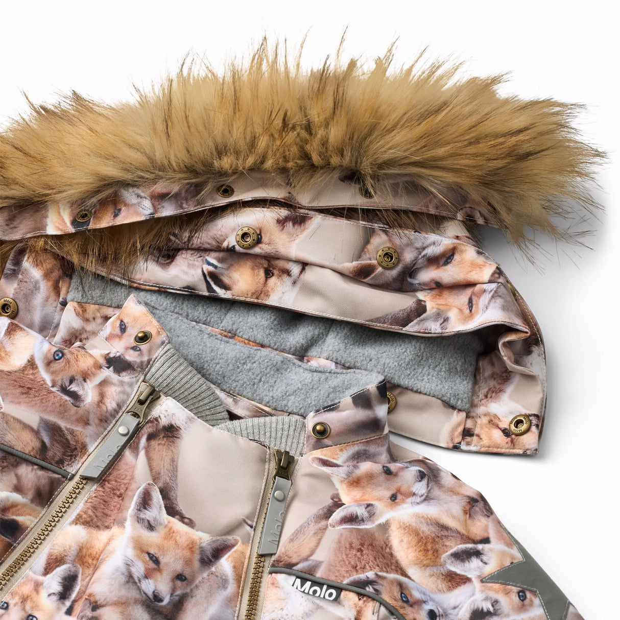 Molo Playing Foxes Pyxis Fur Baby Snowsuit