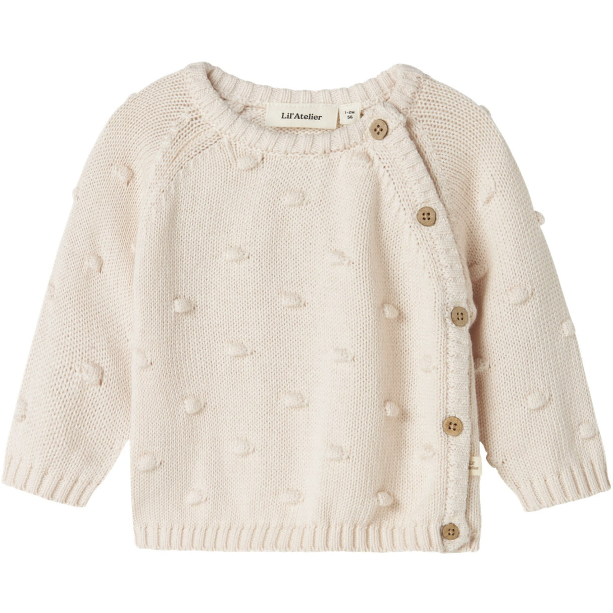 Lil'Atelier Pastel Parchment Nbfgable Ls Wrap Knit Lil