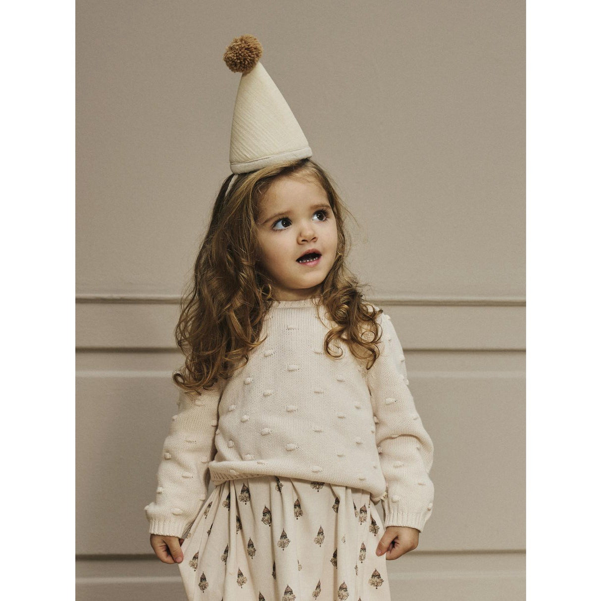 Lil'Atelier Pastel Parchment Nmngable Ls Loose Knit Lil