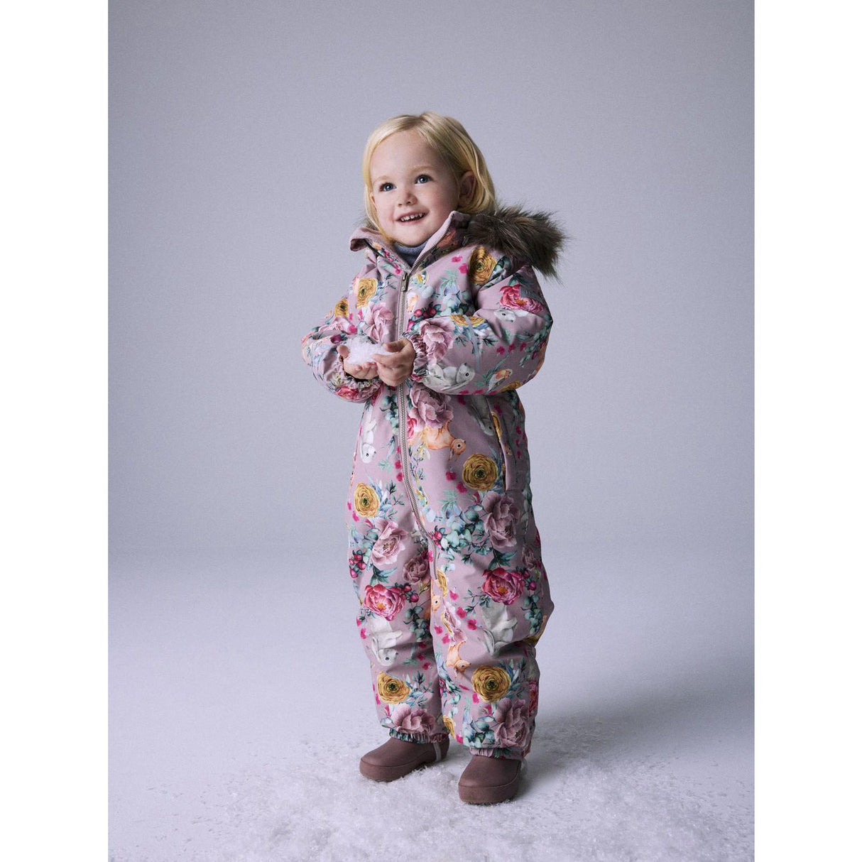 Name It Woodrose Flower Rabbit Nmfsnow10 Suit Aop Fo Noos