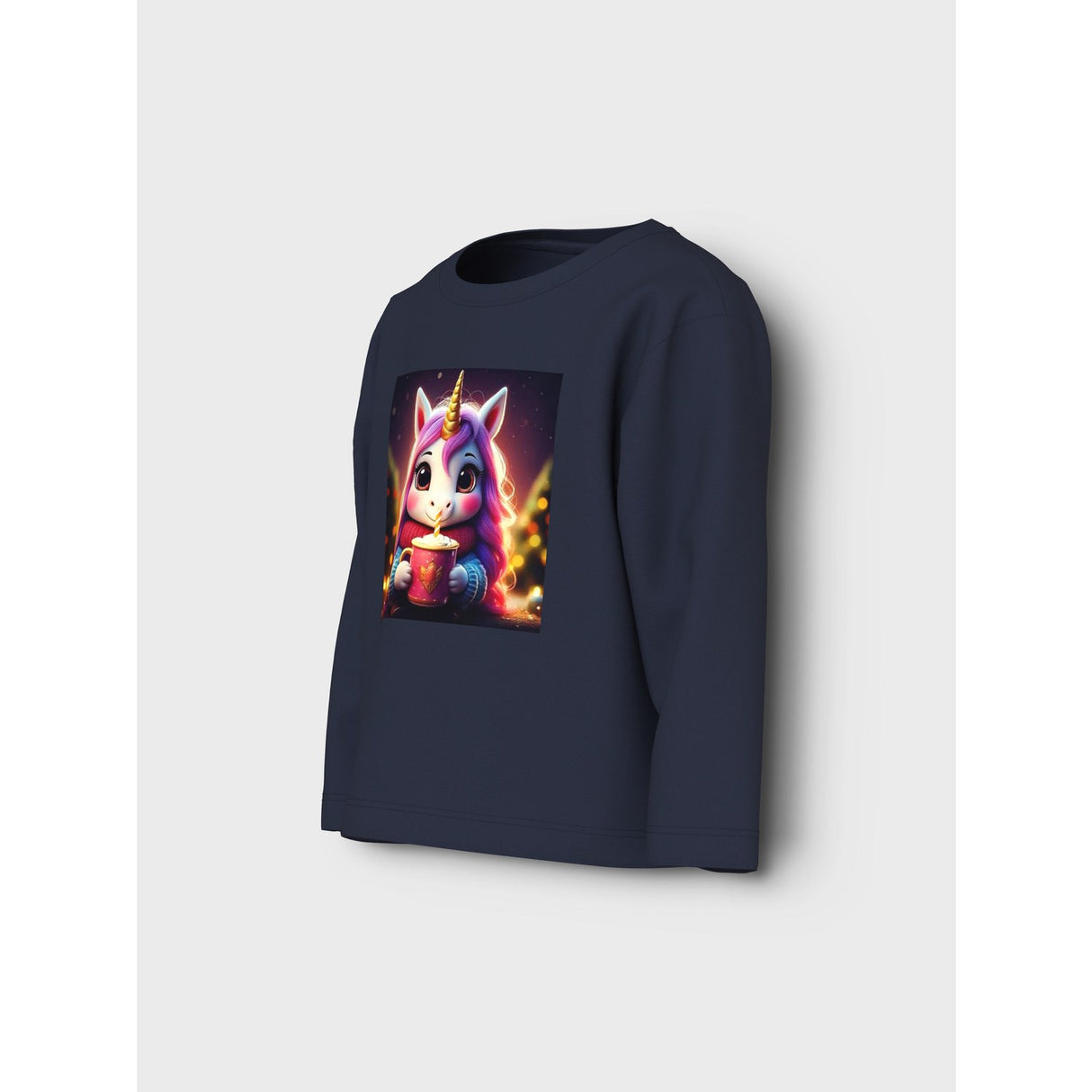 Name It Navy Blazer Hot Cocoa Unicorn Nmfvotea Ls Nreg Top