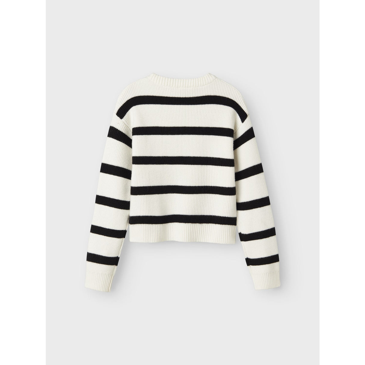 Name It Cloud Dancer W. Black Stripes Nkfvnilla Ls Sh Knit
