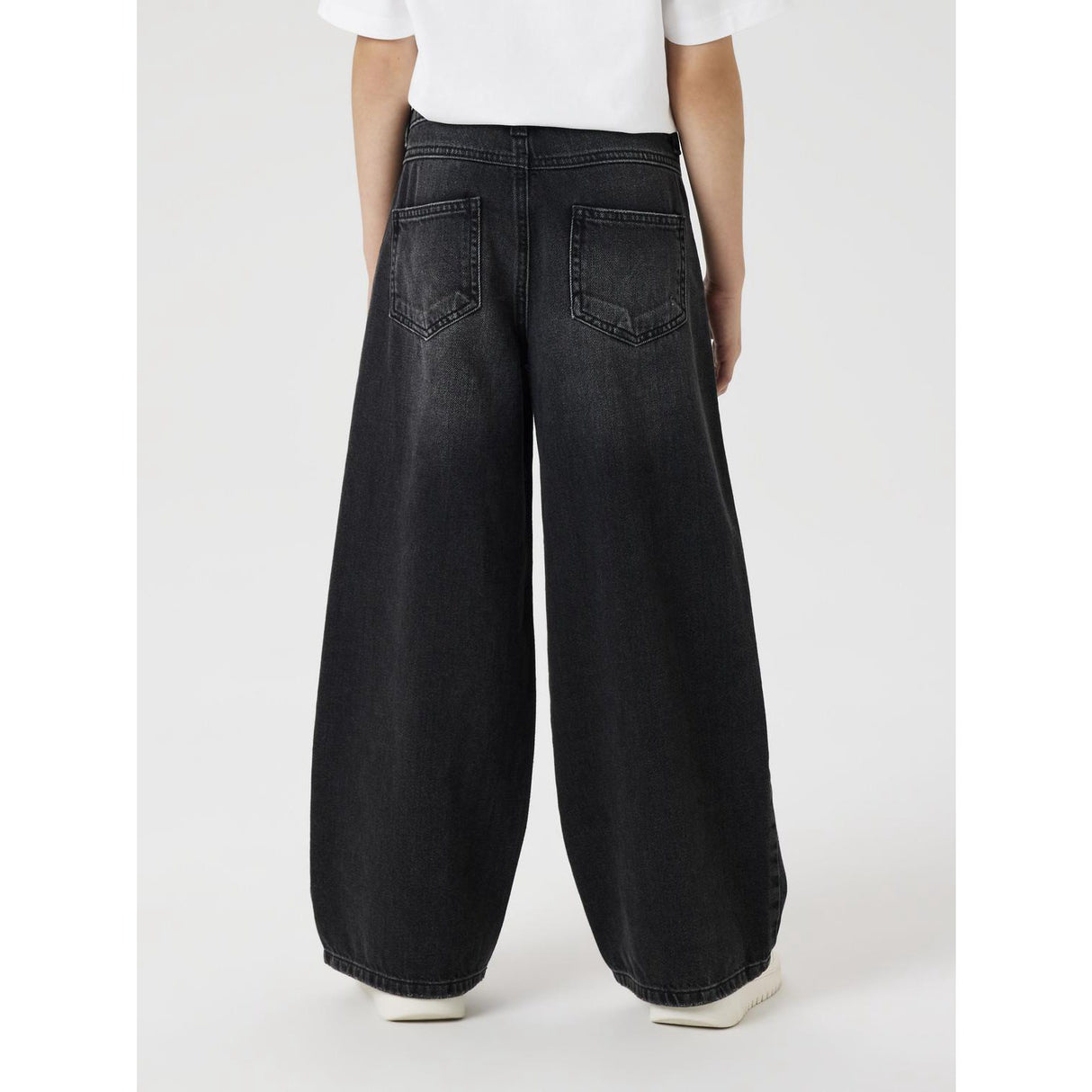 Name It Black Denim Nkfrose Hw Wide Jeans Destr 1411-Be Noos